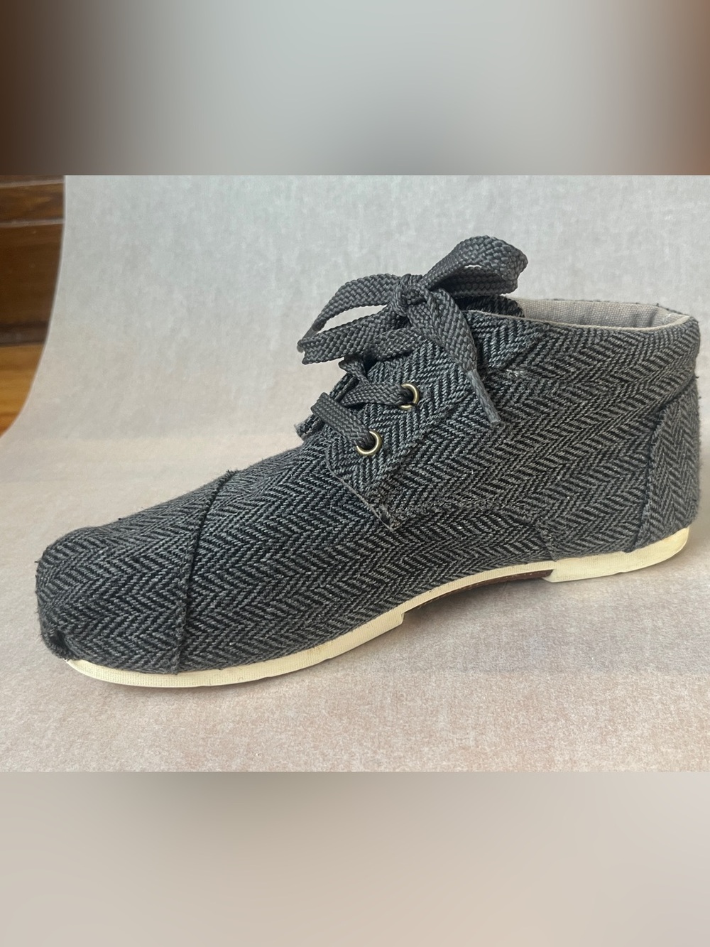 Espigas Wool Herringbone Lace Up Tweed Boots 37